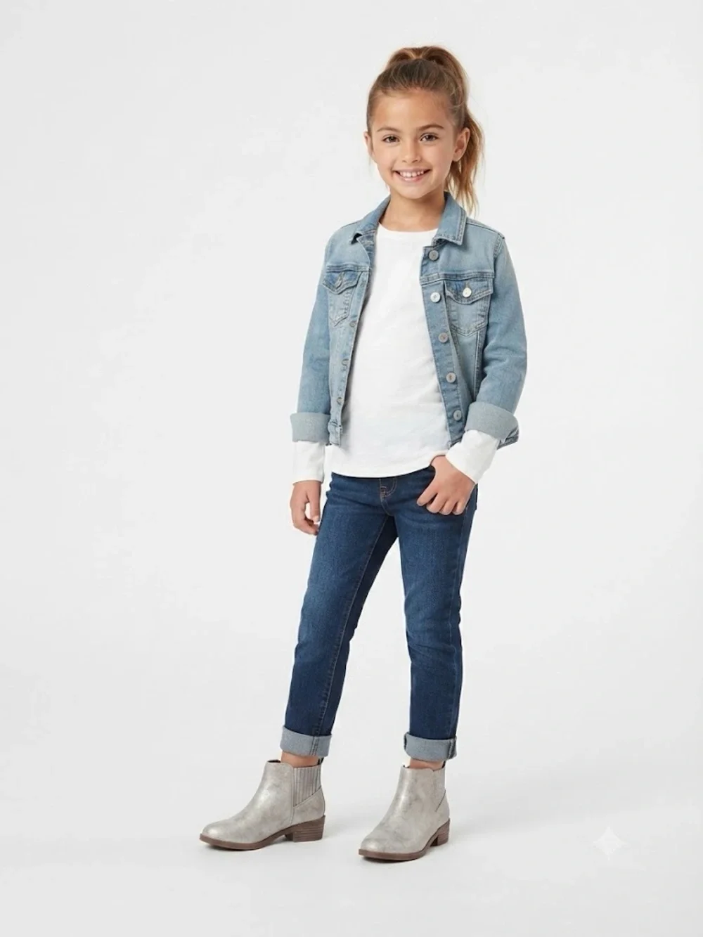 wonder nation Metallic Taupe Chelsea Ankle Boots for Kids